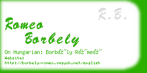 romeo borbely business card